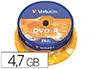 Imagen Dvd-r verbatim capacidad 4.7gb velocidad 16x 120 min tarrina de 25 unidades 2