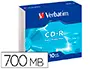 Imagen Cd-rom verbatim extra proteccion capacidad 700mb velocidad 52x 80 min pack de 10 unidades caja slim 2