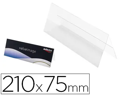 Imagen Identificador sobremesa deflecto portanombre din a5 doble cara pvc flexible horizontal 210x75x35 mm