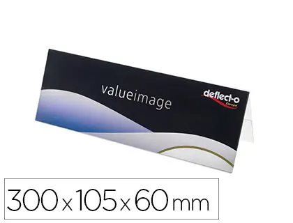 Imagen Identificador sobremesa deflecto din a4 doble cara pvc flexible horizontal 300x105x60 mm