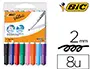 Imagen Rotulador bic velleda para pizarra punta redonda 2 mm bolsa de 8 unidades colores surtidos 2