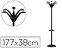 Imagen Perchero metalico unilux flora pie 6 colgadores con paraguero y bandeja goteo negro 177 x 38 cm 2