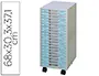 Imagen Archivador metalico clen 20 bandejas plastico de 2,5 cm de altura con ruedas color gris claro 680x303x371 mm 2