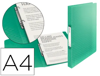 Imagen Carpeta esselte 2 anillas 25 mm din a4 colour ice polipropileno color verde