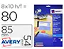 Imagen Tarjeta de visita avery blanca mate 85x54 mm imprimible doble cara para ink-jet 260 gr pack de 80 2